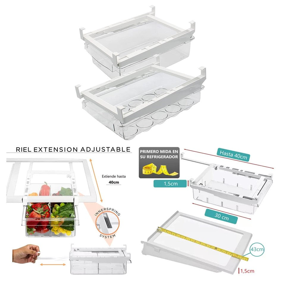 Set 4 Piezas Organizacion Refrigerador Nevera Kit Refri