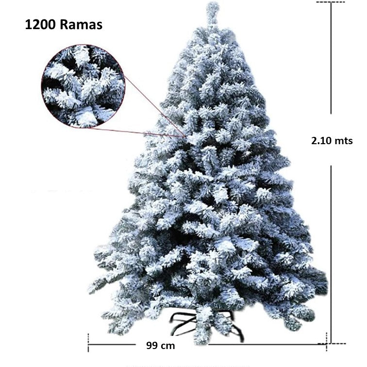 Adorno Árbol Nevado Navidad Decoración Arbolito 2.10 M 1200