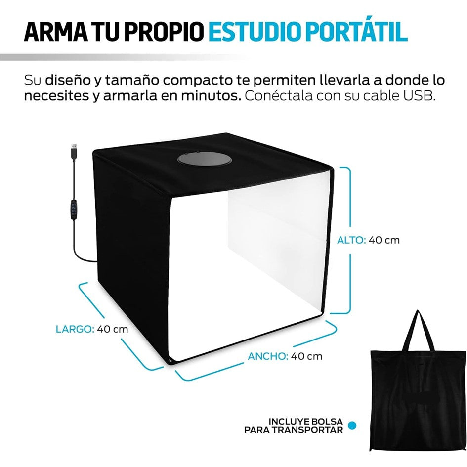 Mini Estudio Fotográfica 40x40 Caja Luz Fotografía Portatil