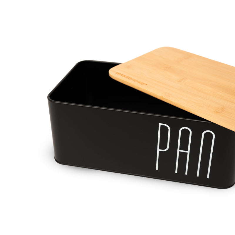 Paneras Caja de Pan Caja Acero Inoxidable con Tapa Tabla De Cortar De Bambú