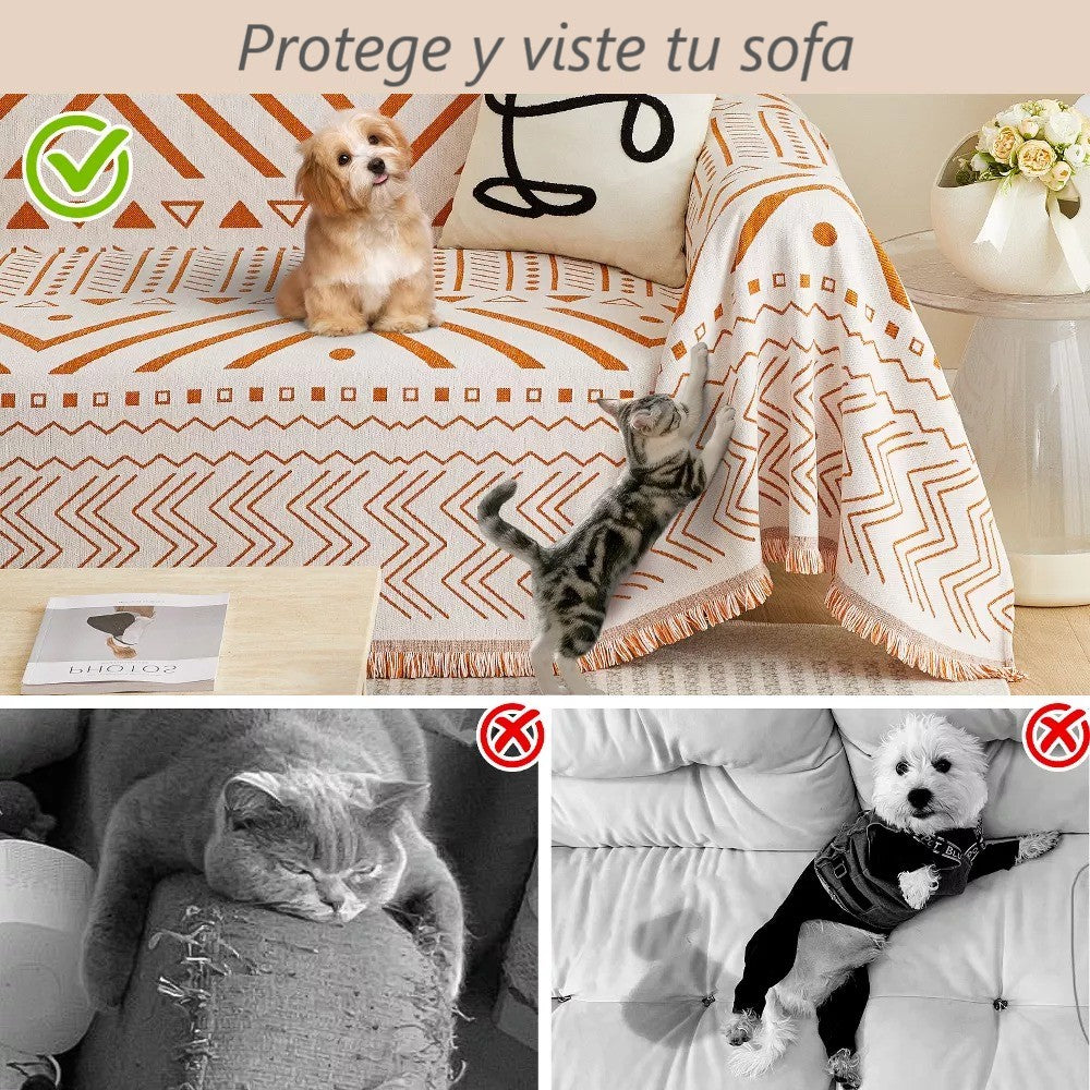 Frazada Reversible 2 en 1 Cubresofá Manta Premium De Living Dormitorio Sillon 180x230cm