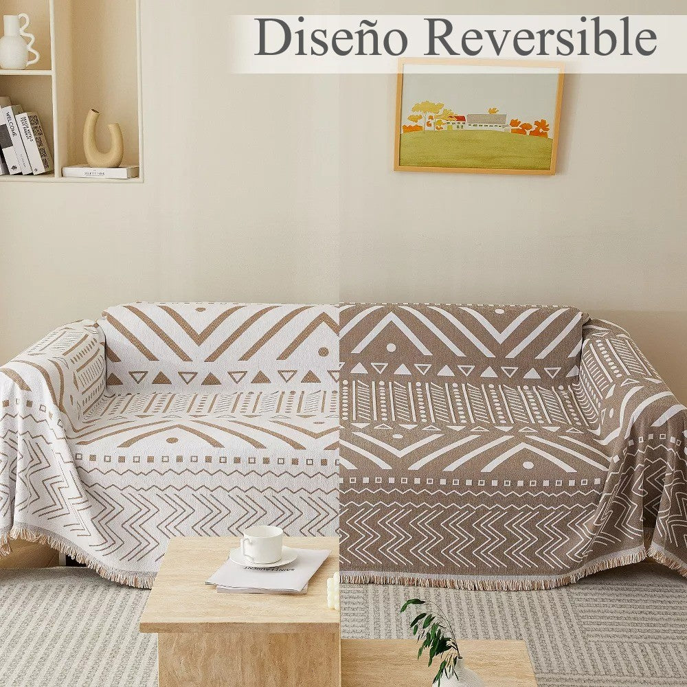 Frazada Reversible 2 en 1 Cubresofá Manta Premium De Living Dormitorio Sillon 180x230cm