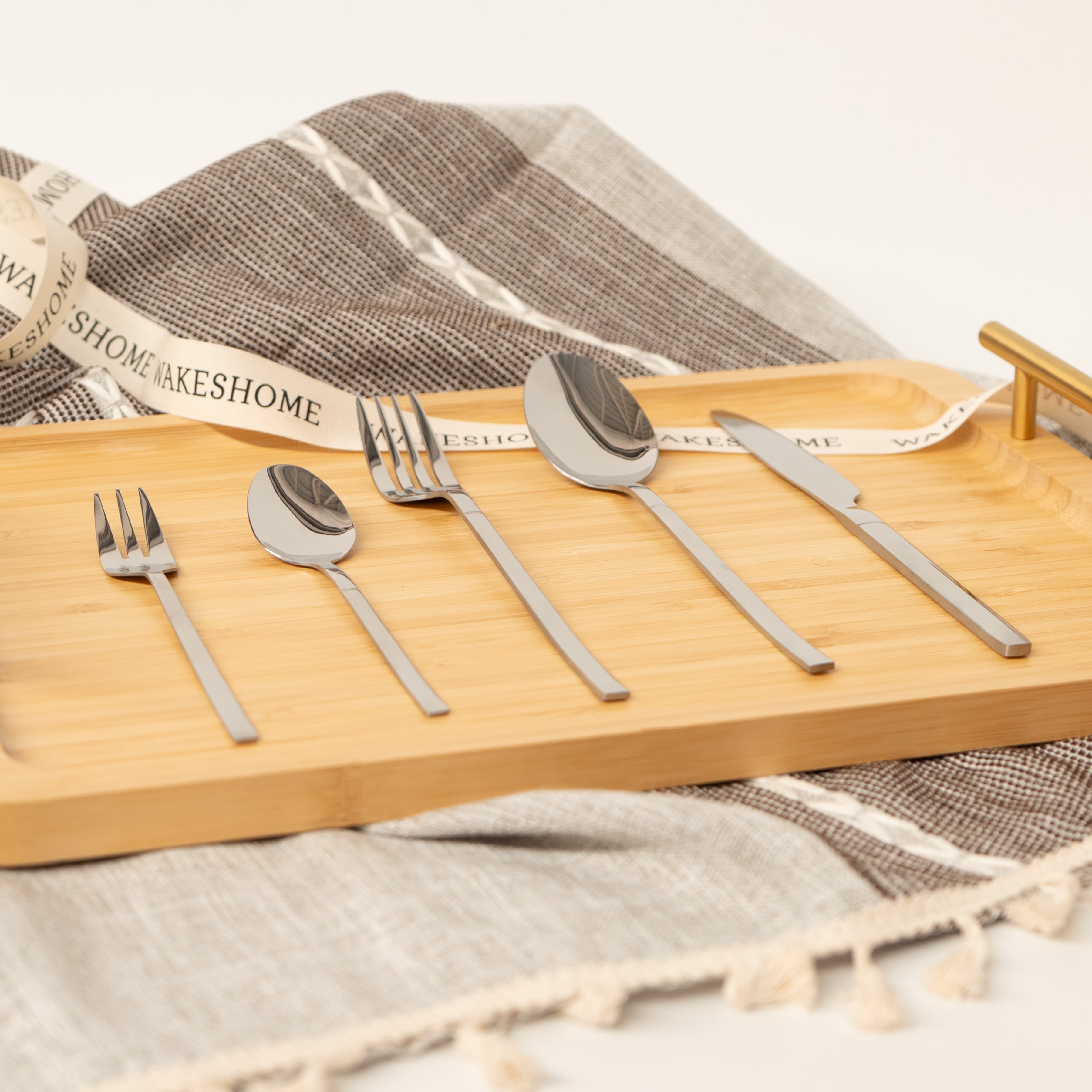Set De Cubiertos De Lujo 6 Piezas Cuchilleria Plateado Tenedor Cuchara