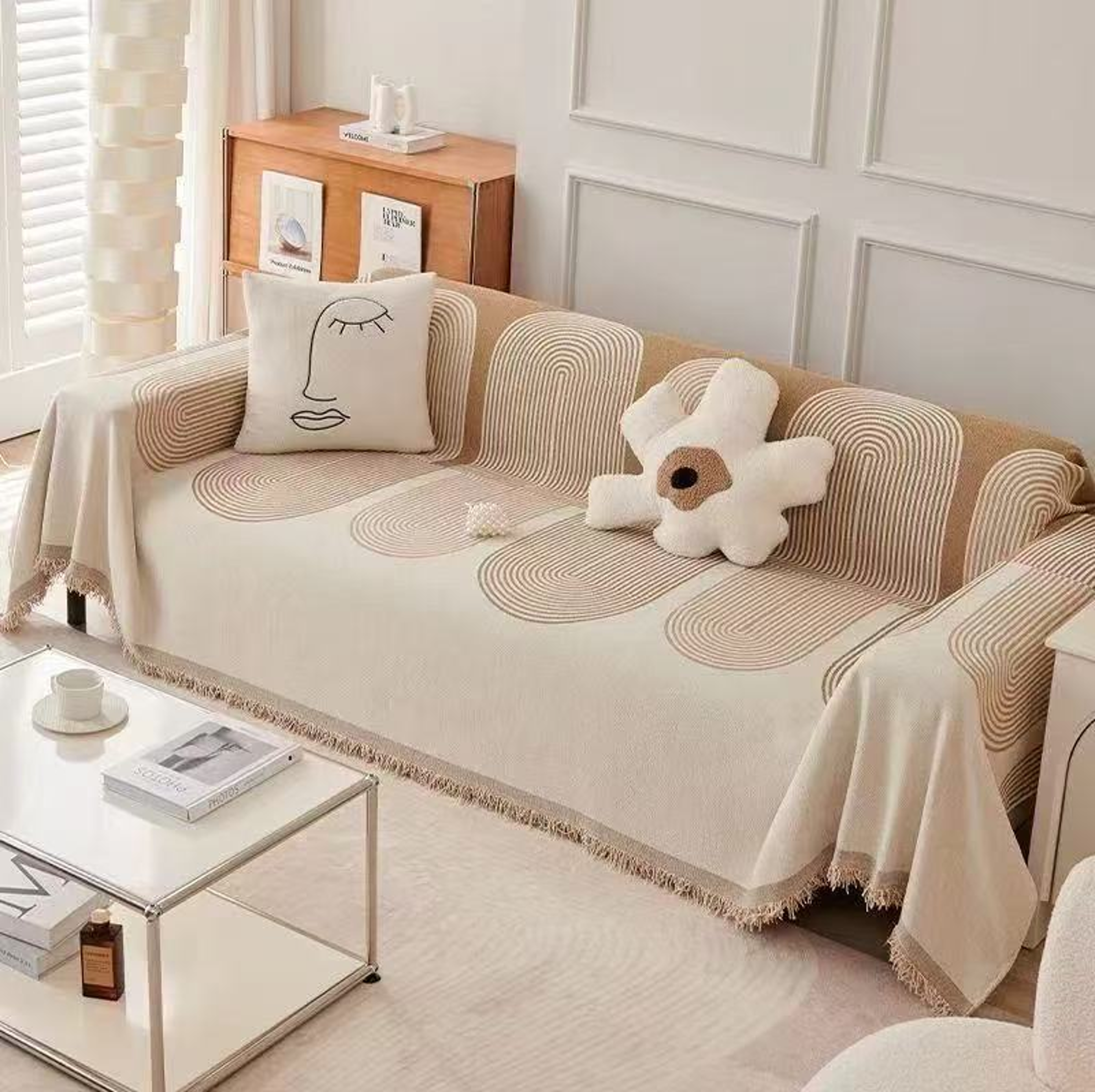 Manta Acogedora para Sofá – Diseño Moderno y Natural Wakeshome