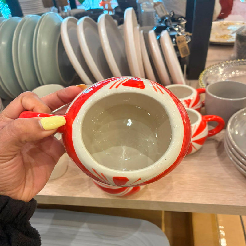 Mug Taza De Café Navideña Adorno De Navidad Para La Cena Rojo 560ml