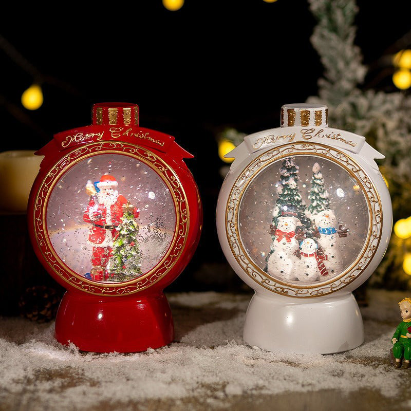 Adornos Navideños Caja De Música Globo Con Copos De Nieve