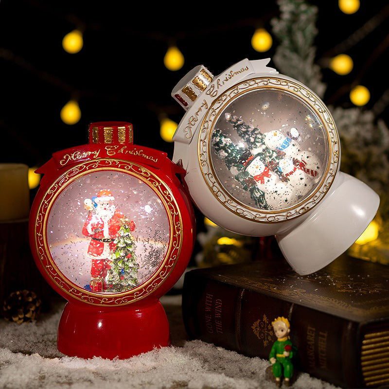 Adornos Navideños Caja De Música Globo Con Copos De Nieve