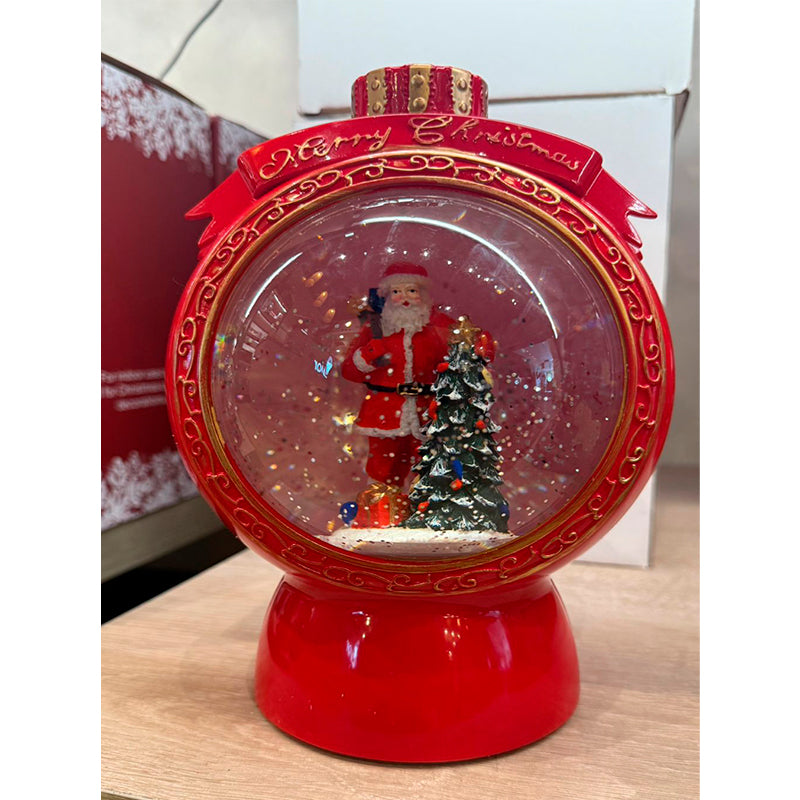 Adornos Navideños Caja De Música Globo Con Copos De Nieve