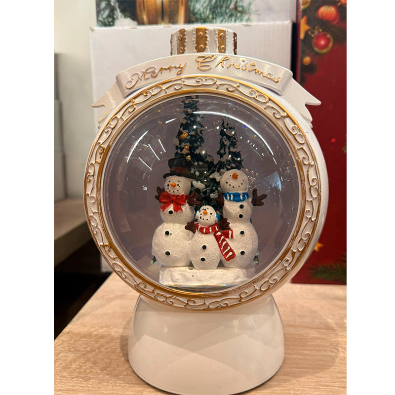 Adornos Navideños Caja De Música Globo Con Copos De Nieve