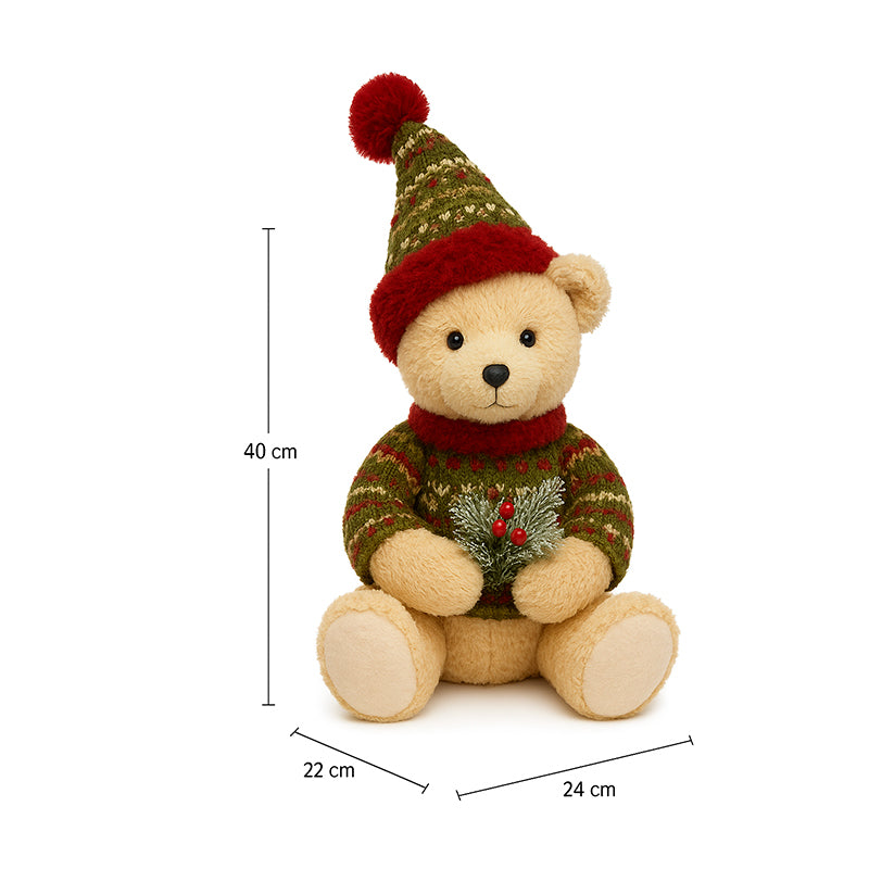 Oso Peluche Pascuero Navideño Adorno Para Arbol De Navidad