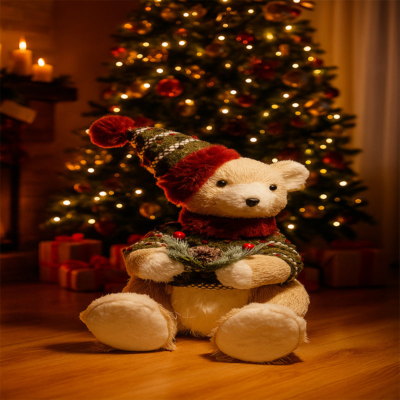 Oso Peluche Pascuero Navideño Adorno Para Arbol De Navidad