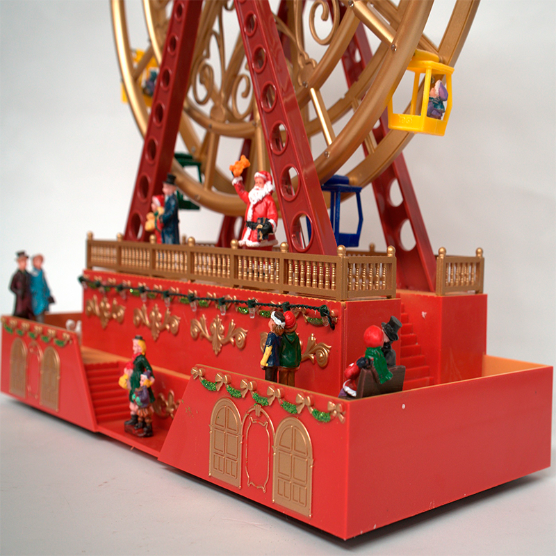 Adorno Navidad Rueda De La Fortuna Luces Musica Y Movimiento