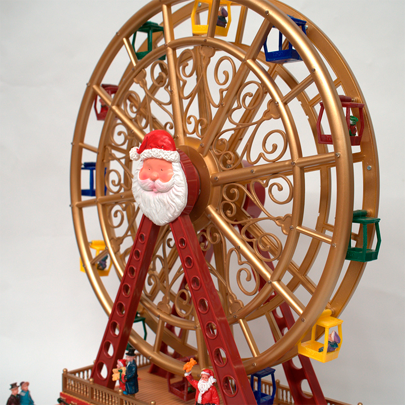 Adorno Navidad Rueda De La Fortuna Luces Musica Y Movimiento