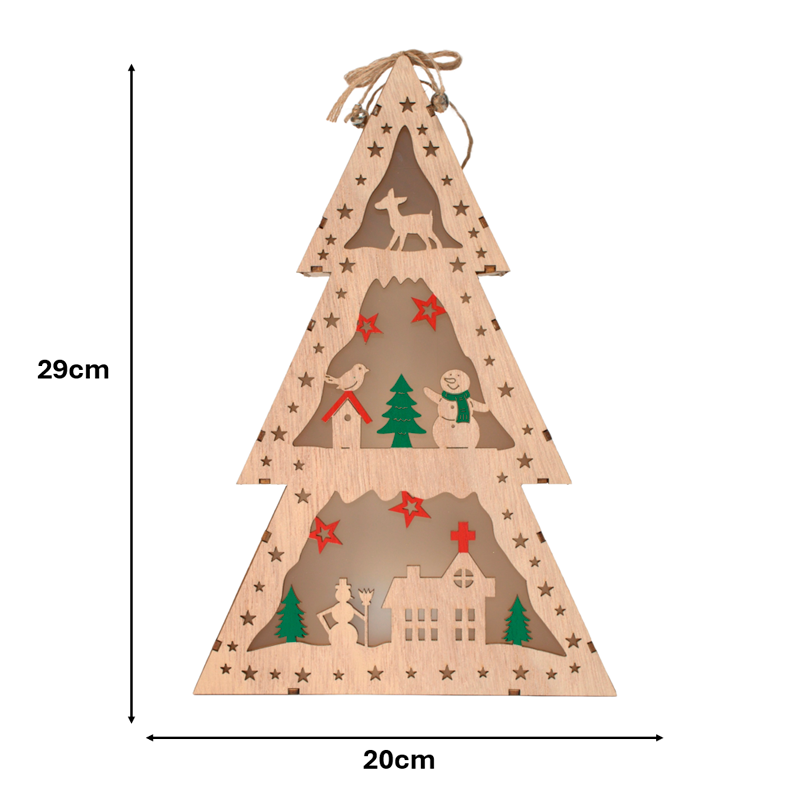 Árbol Navideño De Madera Escritorio Mini Arbolito De Navidad