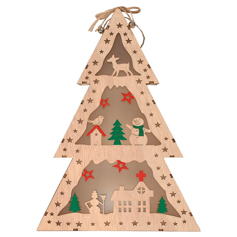 Árbol Navideño De Madera Escritorio Mini Arbolito De Navidad