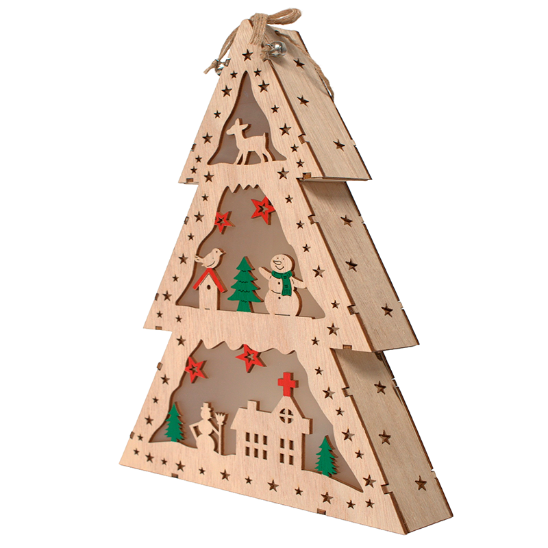 Árbol Navideño De Madera Escritorio Mini Arbolito De Navidad