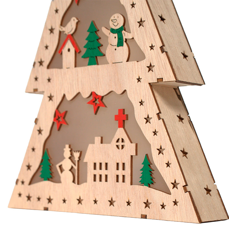 Árbol Navideño De Madera Escritorio Mini Arbolito De Navidad