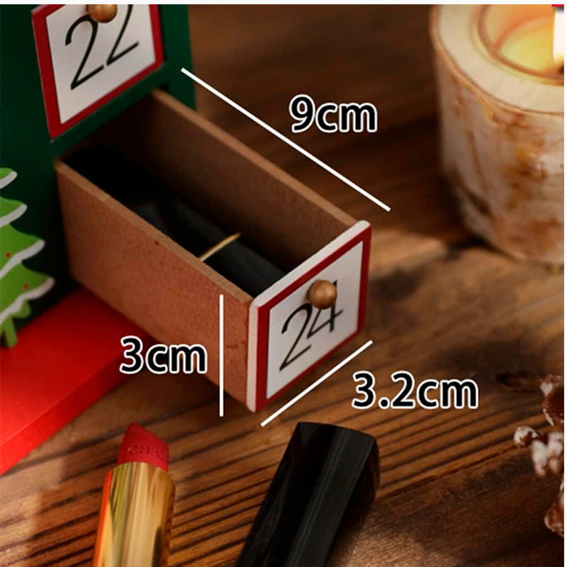 Casa Calendario De Adviento De Madera Decoración De Navidad
