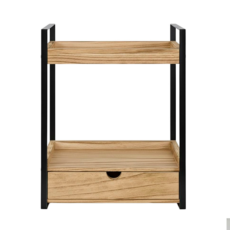 Organizador de Baño Cocina 2 Niveles con Cajon para Encimera Hogar Madera