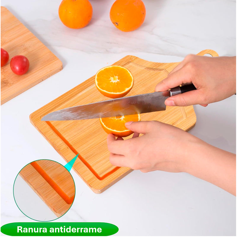 Set de 3 Tablas para Picar de Bambú