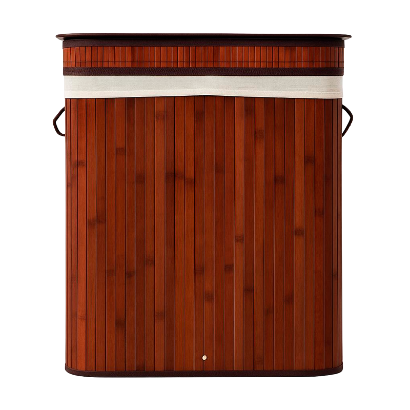 Canasto De Bambú Cesto De Ropa Sucia Pleglable Con Tapa Marrón Oscuro