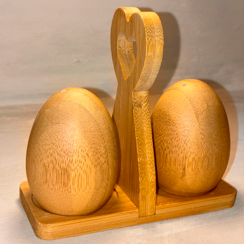 Juego de Salero y Pimentero Madera Natural Estante de Especias para Mesa