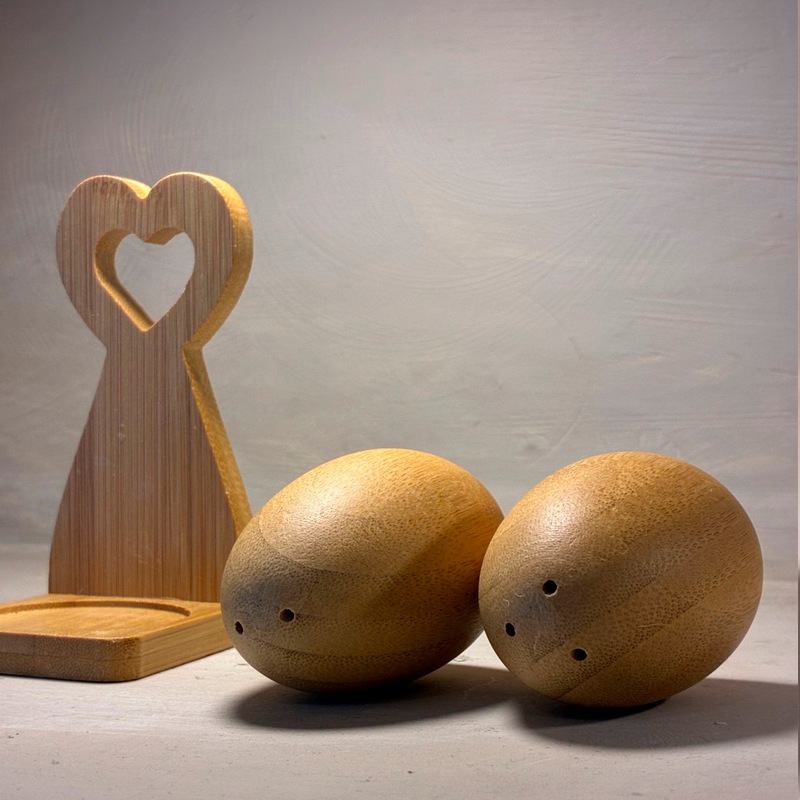 Juego de Salero y Pimentero Madera Natural Estante de Especias para Mesa