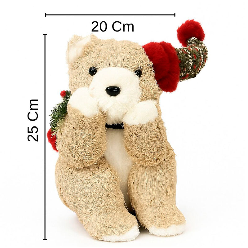 Adorno Para Arbol De Navidad Oso Peluche Pascuero Navideño