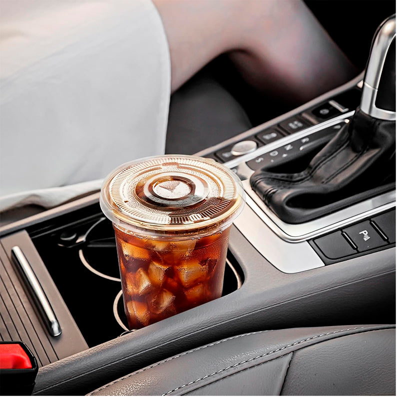 50 Vasos Desechable Plástico Con Tapa Y Bombillas 24 Onzas Transparente