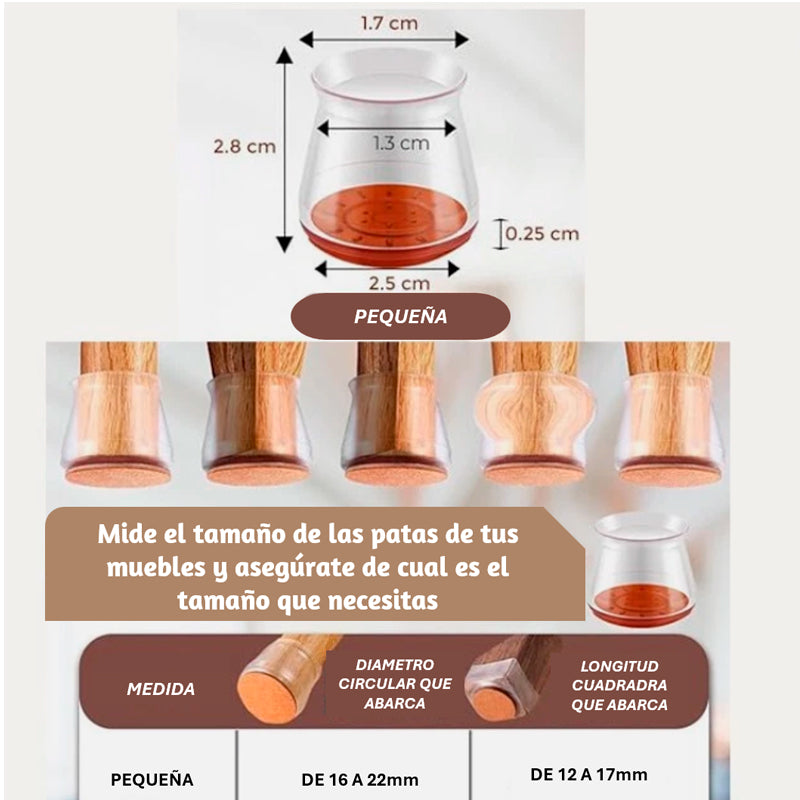Pack 16 Protector de Silicon para Silla Almohadillas de Fieltro para Patas de Mueble