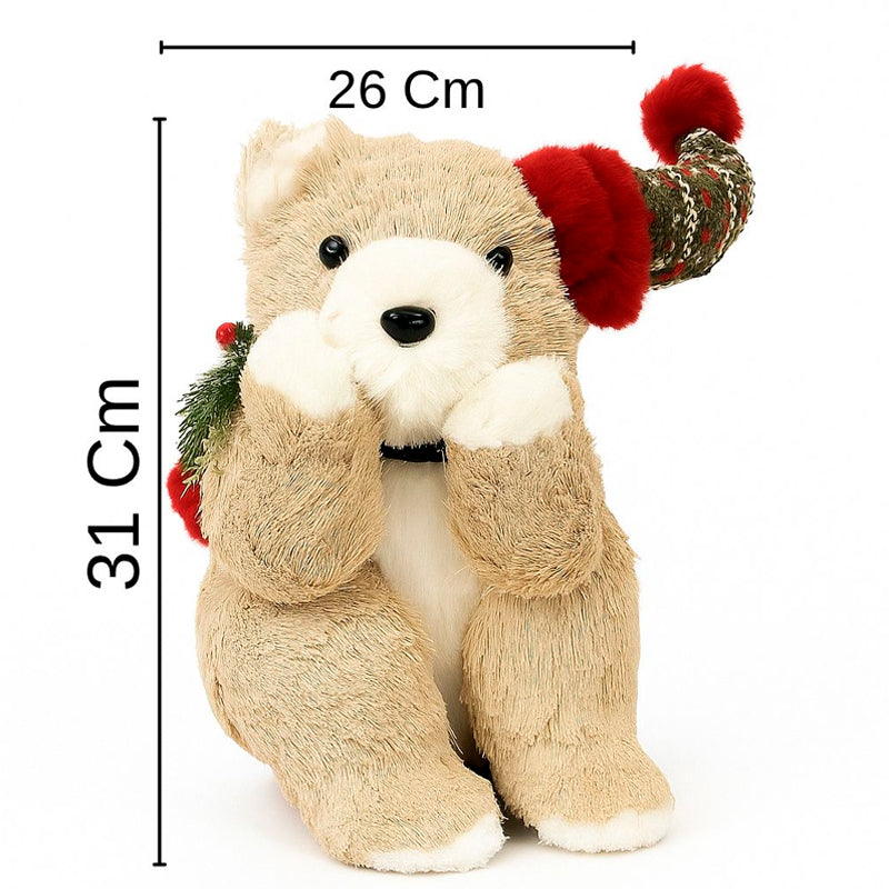 Adorno Para Arbol De Navidad Oso Peluche Pascuero Navideño