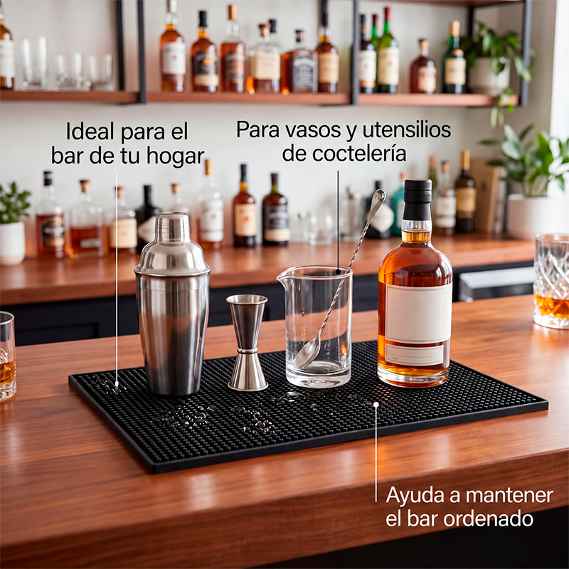 Tapete De Goma Antideslizante De Barra Antiderrame 35x50cm