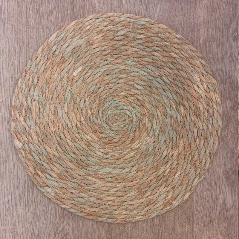 Individual Trenzado Mantel Redondo De 38cm Ratan Natural