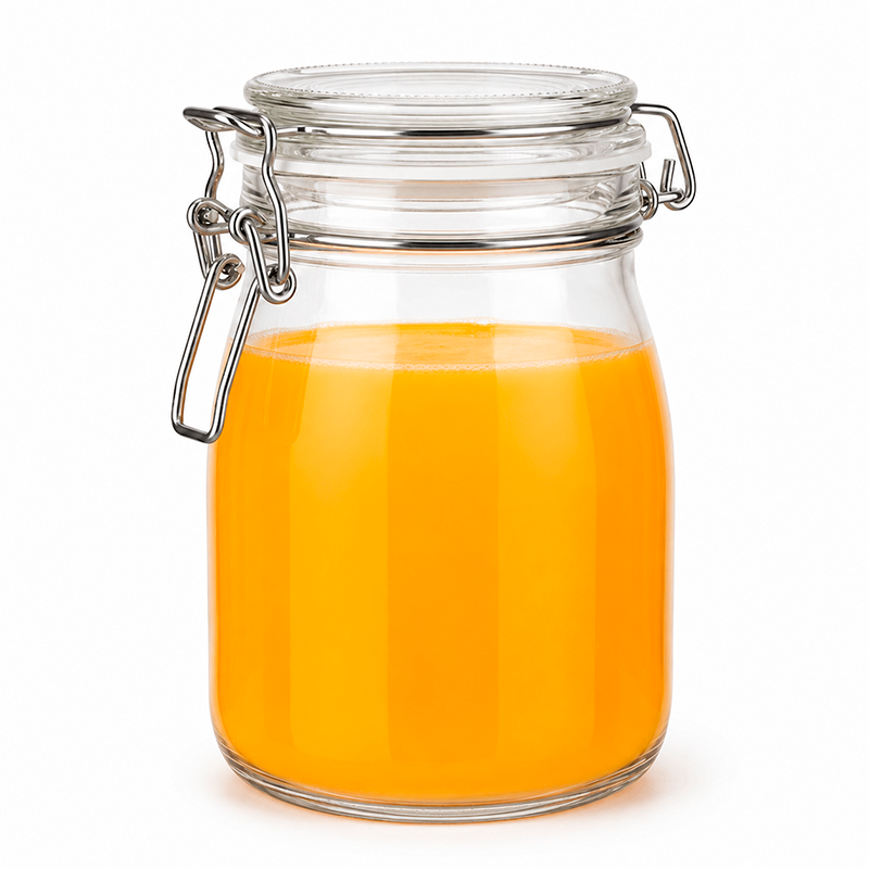 Botella De Vidrio Para Jugo Leche Tapa Hermetica De Bisagra