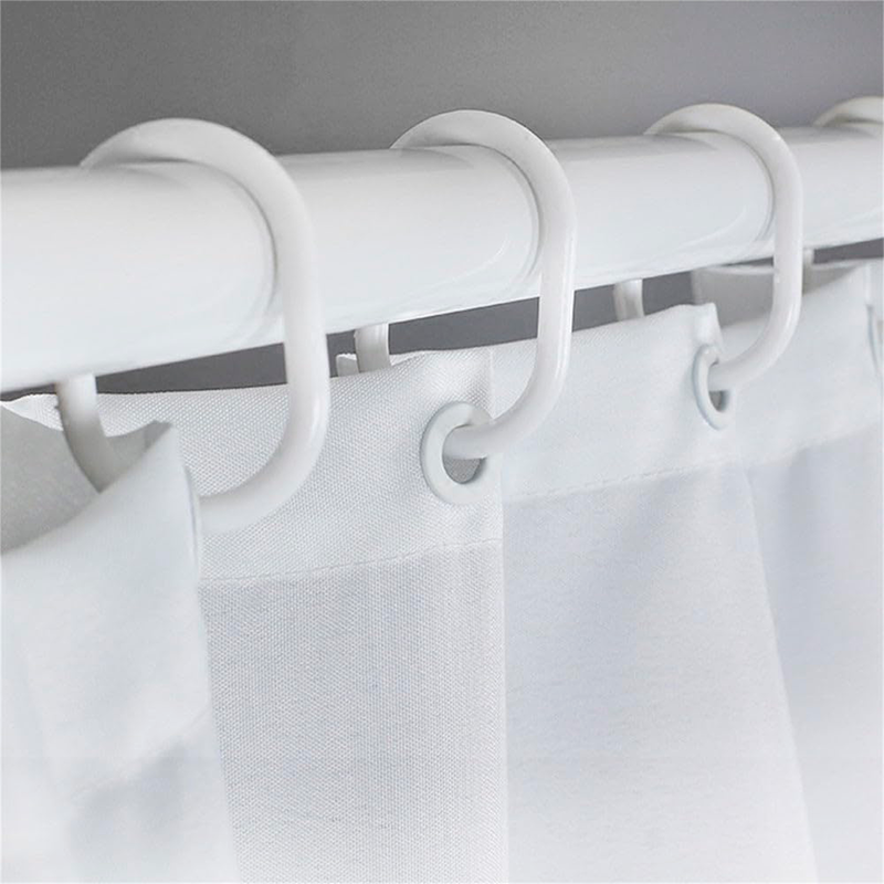 Argolla De Cortina Para Baño Blancos 12und Ganchos Plasticos