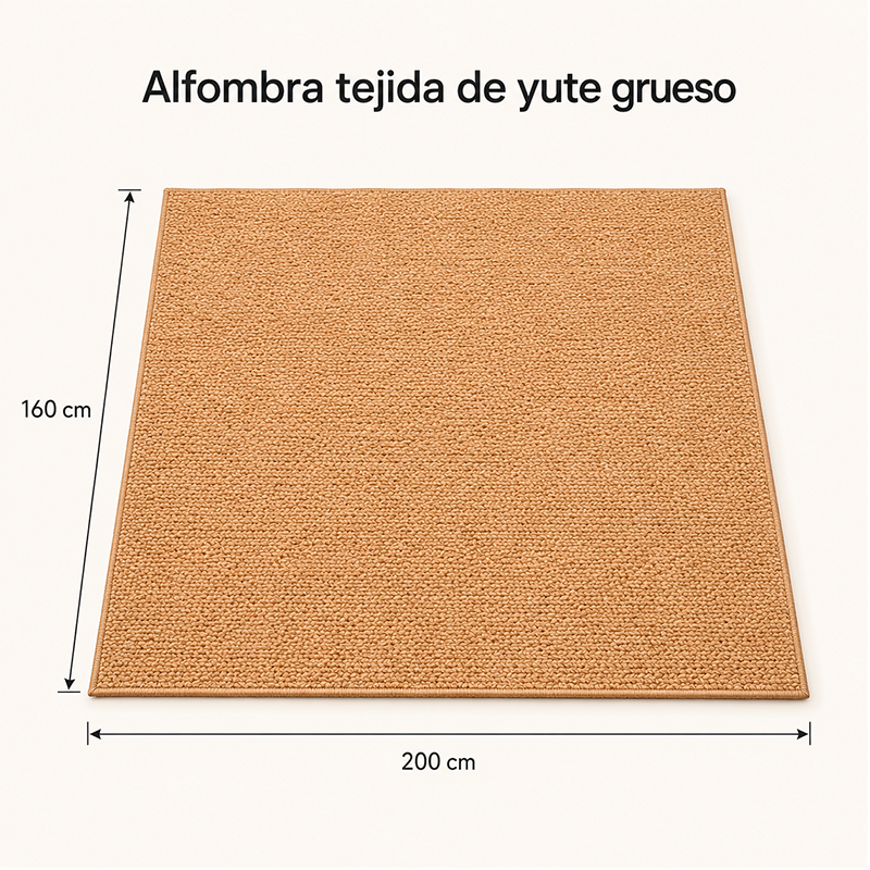 Alfombra Estilo Yute Tejida Para Living Resistente Mascotas