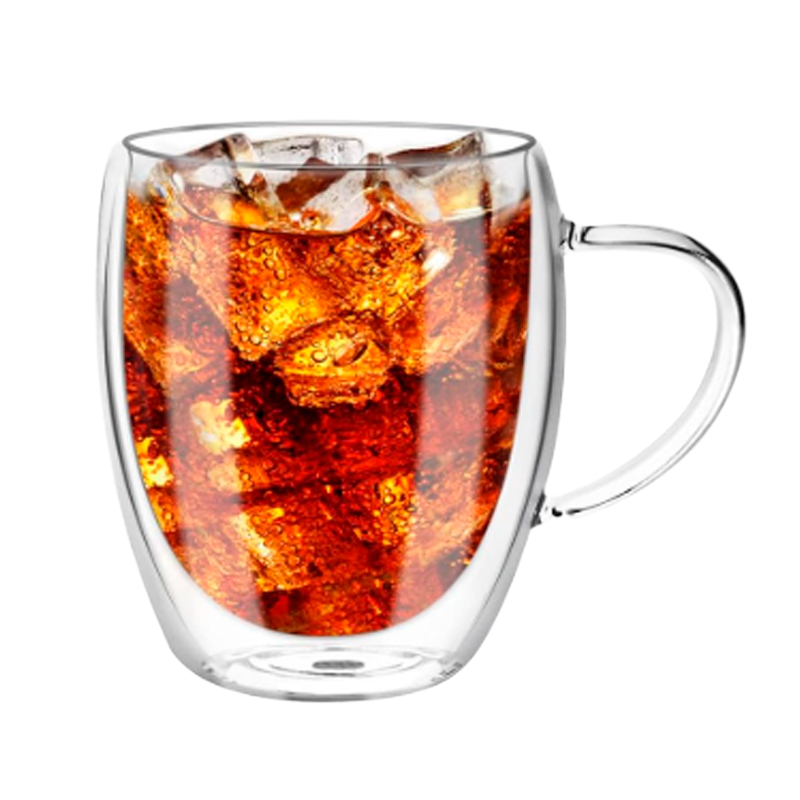 Mug Taza De Café oz Doble Pared Vidrio Vaso Termico