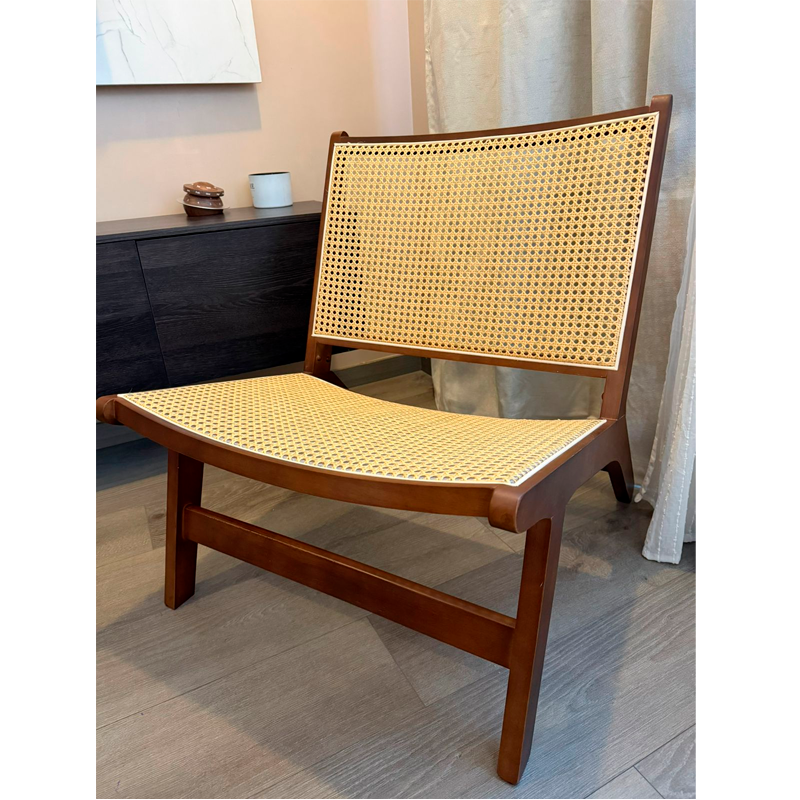 Silla Auxiliar Sin Brazos WakesHome Madera y Ratán Perfil Bajo
