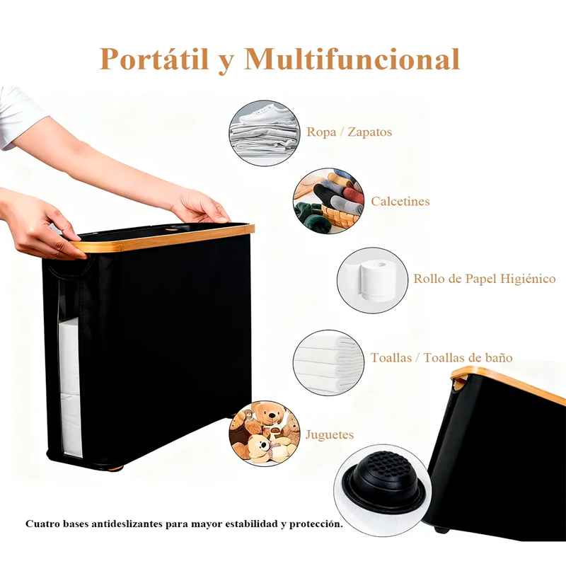 Organizador de rollos de Papel Higienico Contenedor de Almacenamiento para Baño Porta Confort
