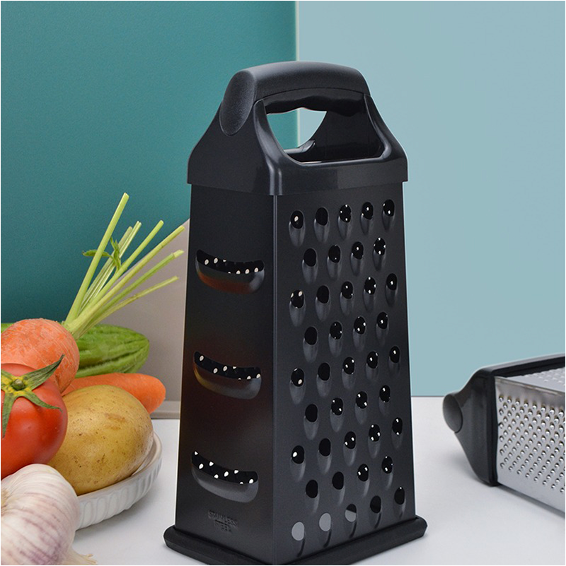 Rallador De Quesos Acero Inoxidable Negro 9pulgadas Moderno Negro