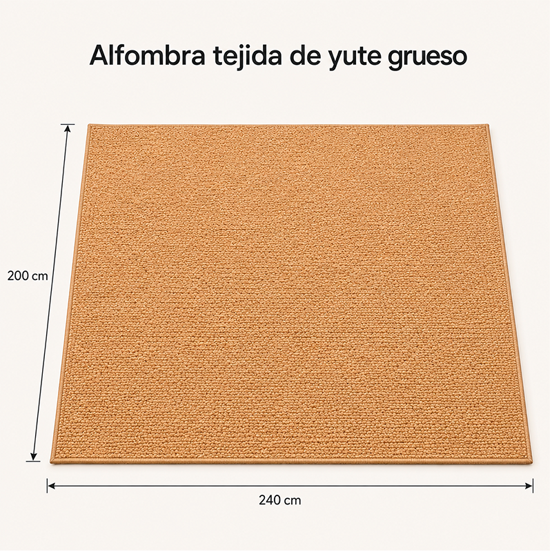 Alfombra Estilo Yute Tejida Para Living Resistente Mascotas