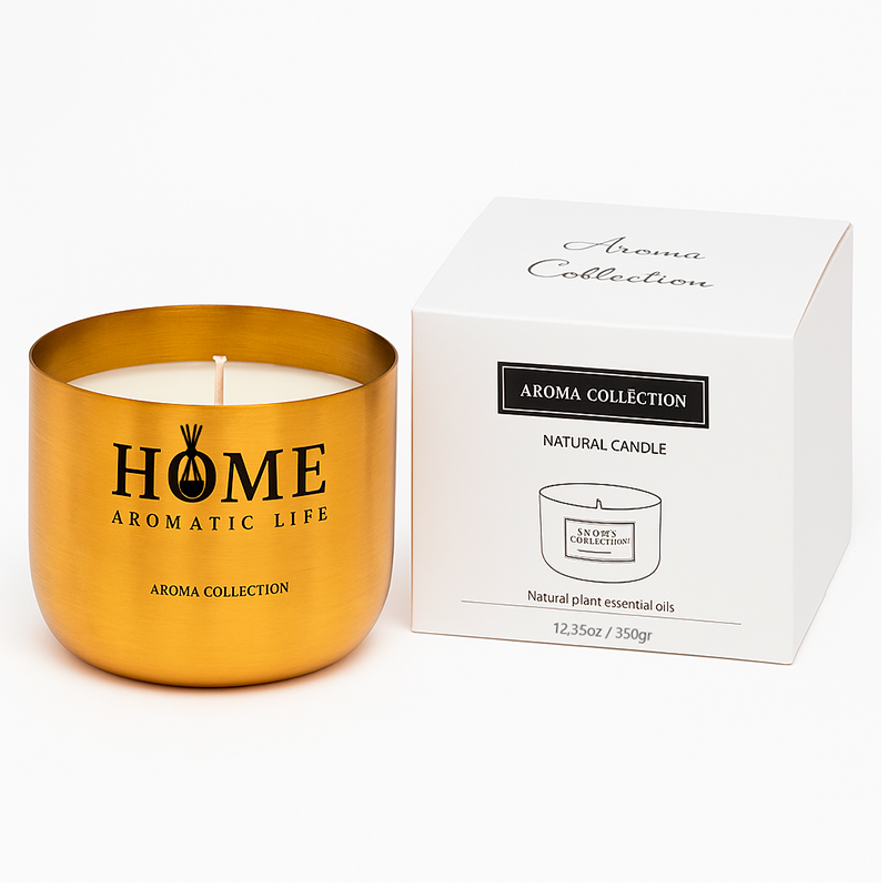 Vela Aromatica De Lujo 100% Cera De Soya Aroma Intenso Wakeshome