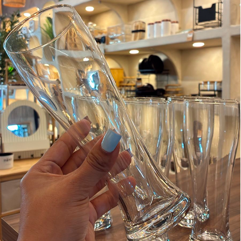 Set De 6 Vaso Cervecero De Vidrio Color Transparente 500ml