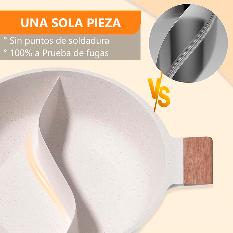 Olla Antiadherente Con Division Caserola 2 En 1 Sarten 30cm Doble Cara