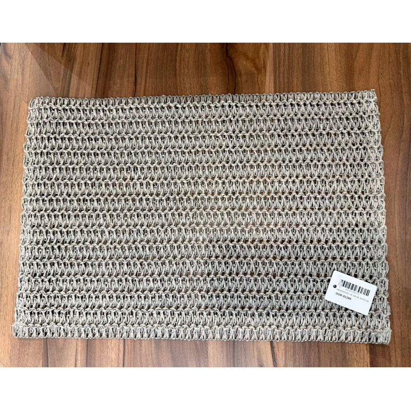 Individual de Mesa de Fibra Trenzada Diseño Texturizado Gris