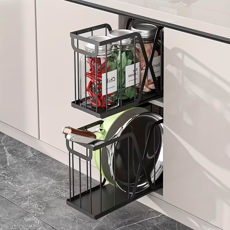Set 2 Organizador Extraible Bandeja Desplegable para Gabinetes De Cocina