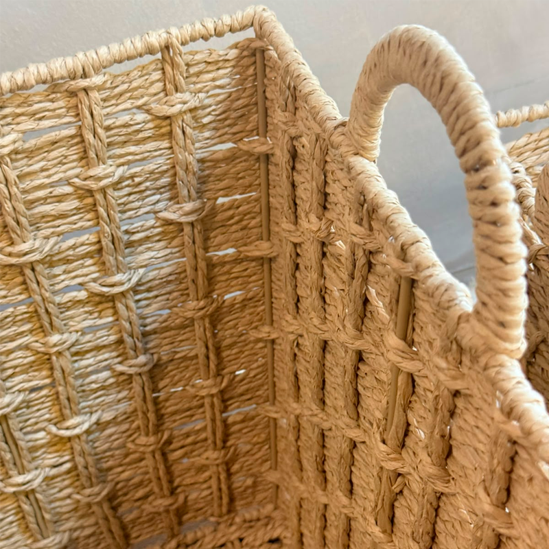 Set de 3 Canastos Organizadores Cuadrados en Seagrass – Natural
