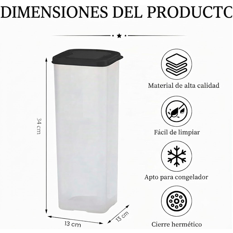 Recipiente Organizador de Plástico con Tapa Hermética para Pan Fresco