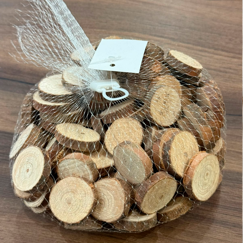 Mini trozos de Arbol de Pino Redondos Ecológicos para Adornos de Arte y Manualidades