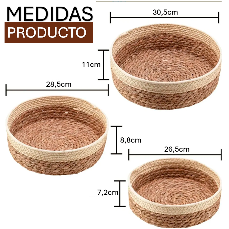 Set 3 Canastos Contenedor De Almacenamiento Cesta De Escritorio